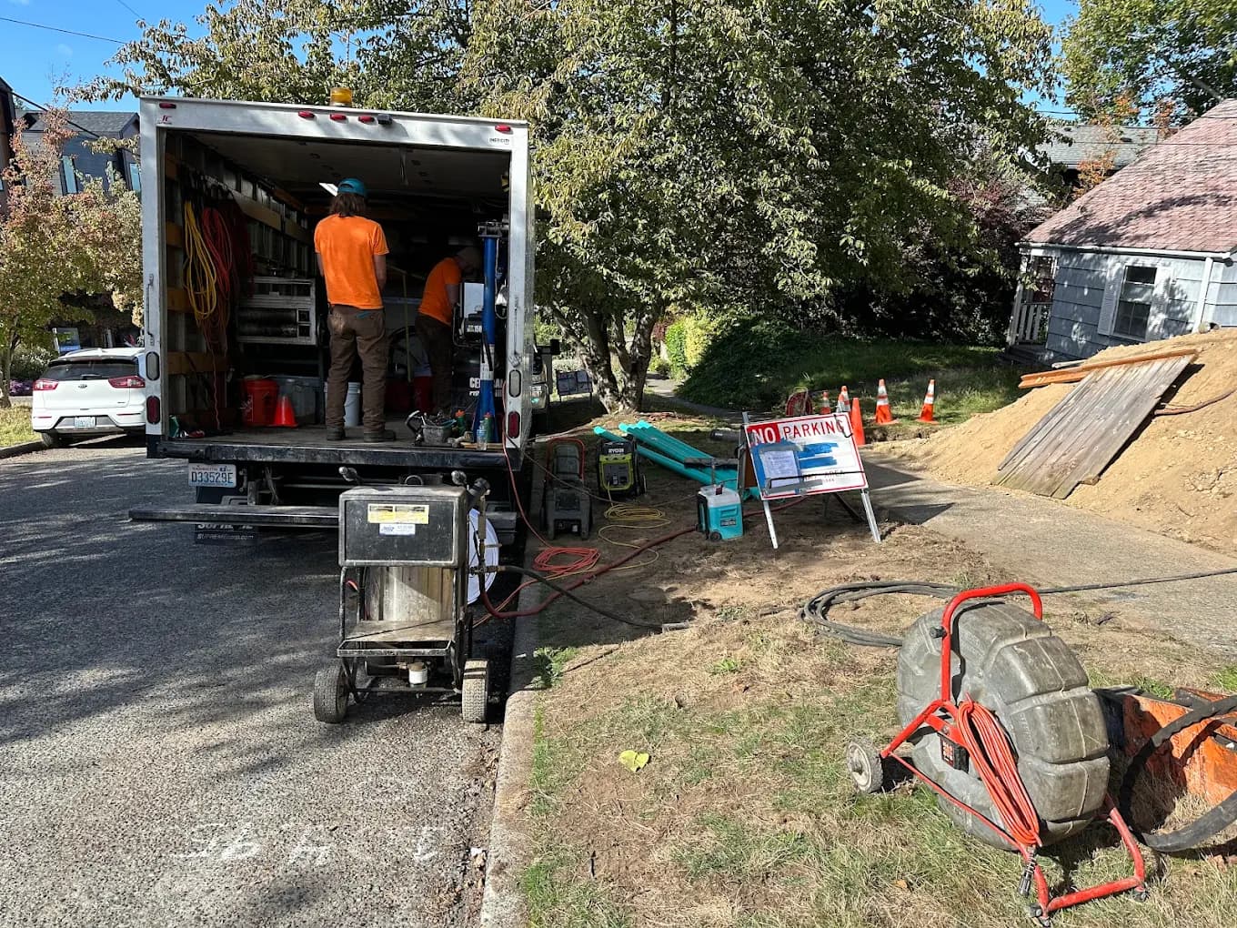 Seattle Select Sewers crew performing residential sewer repair